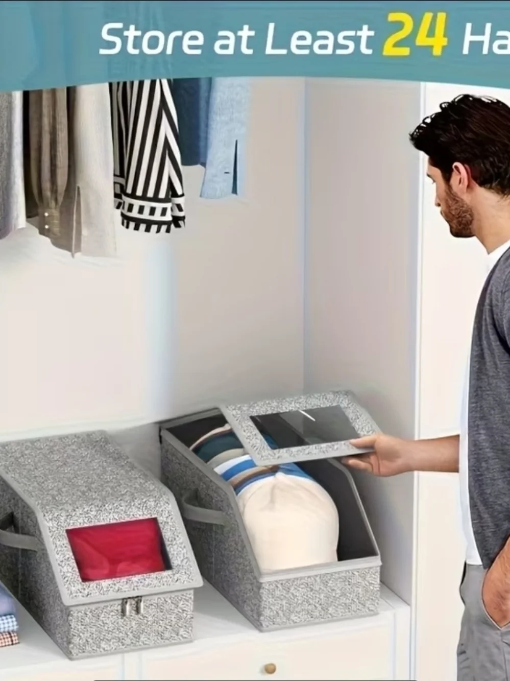 Foldable Storage Organizer Bin with Clear Viewing Window – Space Saver!